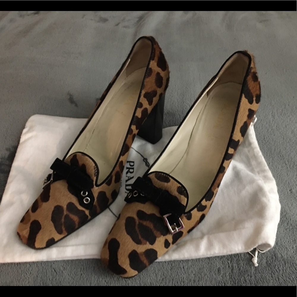 Prada Ocelot Loafer Heels